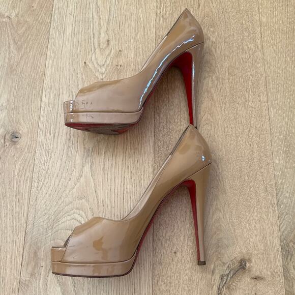 Christian Louboutin Stiletto Pumps Patent Size 40.5 Camel Brown - Picture 3 of 10